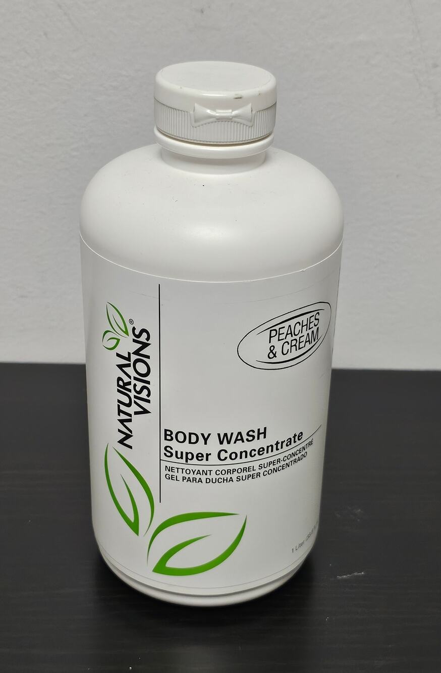 New Natural Visions Body Wash Super Concentrate Peaches & Cream Scent-1 Liter